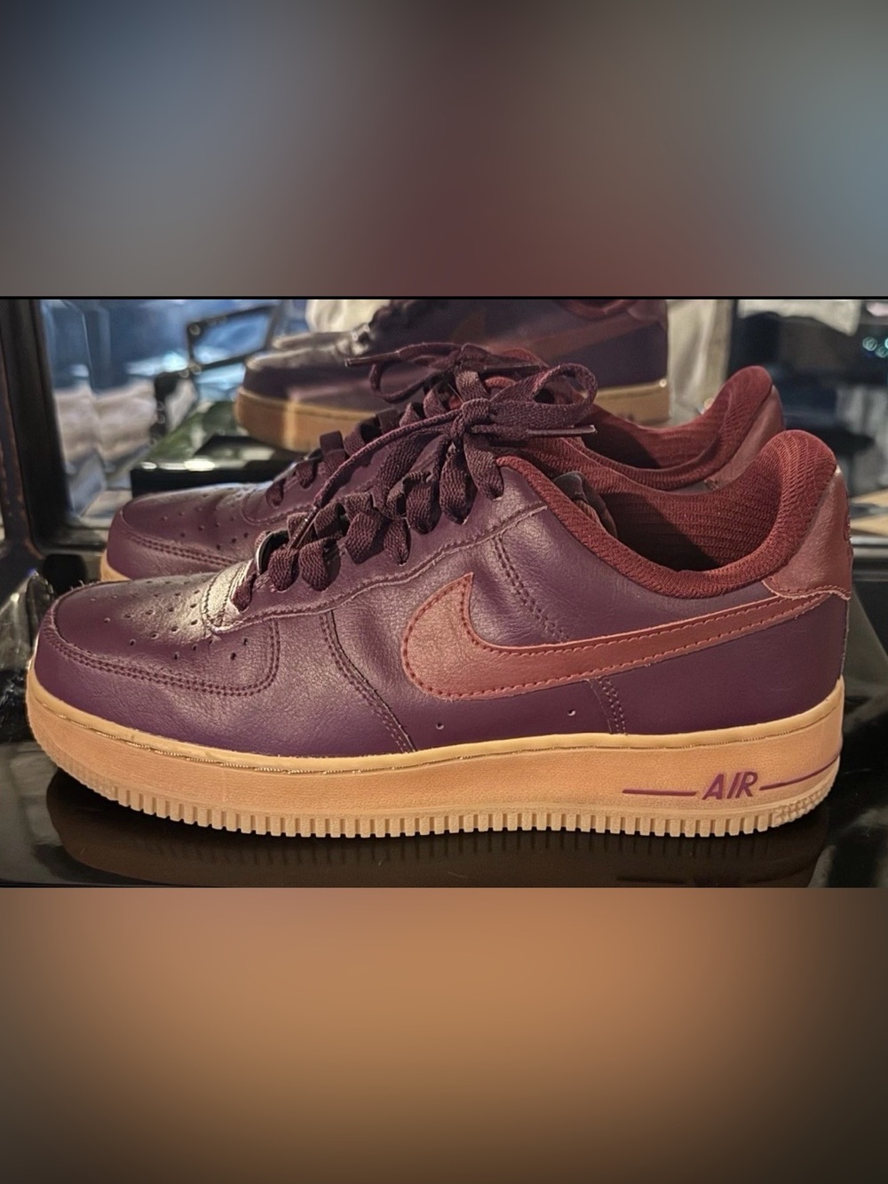 Nike Air Force 1 Low Burgundy Leather Sneakers Women’s 8.5 Men’s 7